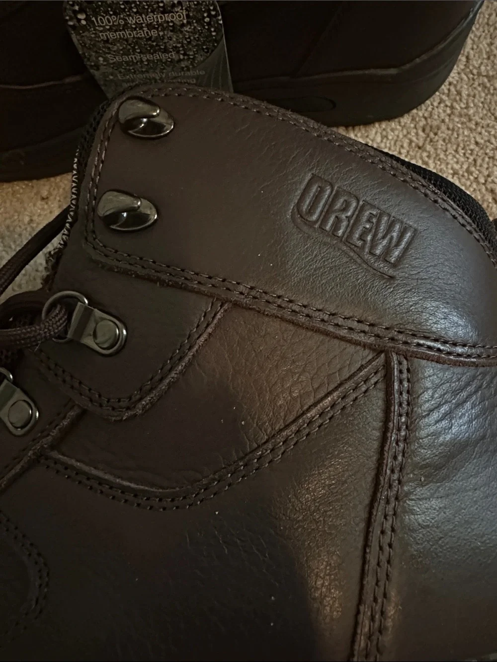 Men's Brown Leather Lace-Up Work Boots